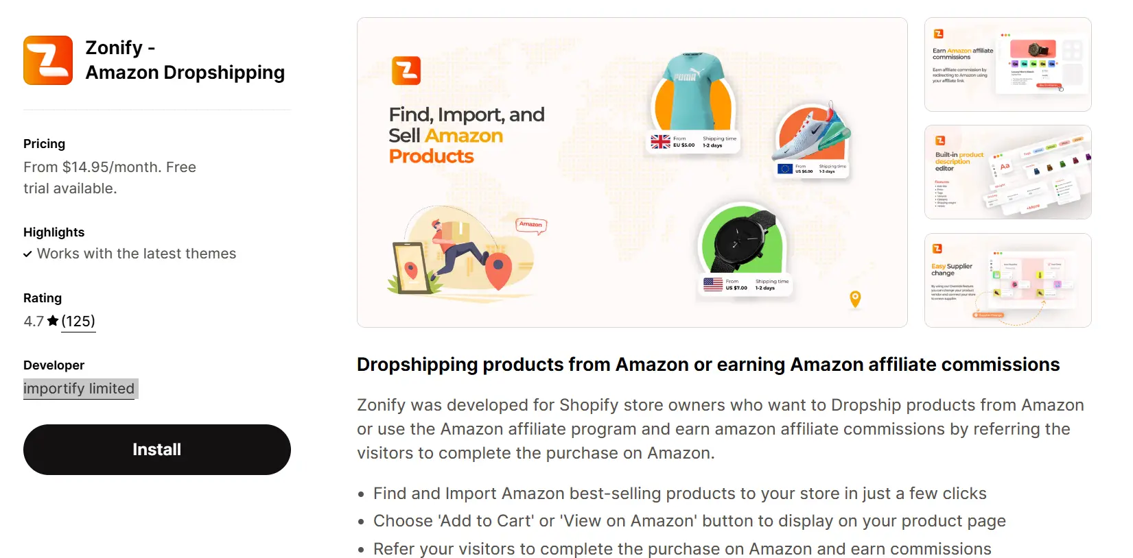 4. Zonify - Amazon Dropshipping